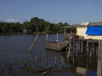 The scenery of the Afua waterfront at the mouth of the Amazon River in Afua, Para, Brazil, on September 29, 2024. (