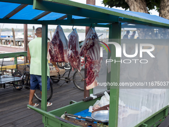 A beef street vendor in Afua, Para, Brazil, on September 30, 2024. (