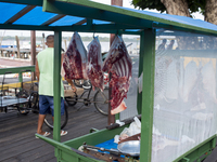 A beef street vendor in Afua, Para, Brazil, on September 30, 2024. (