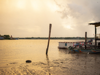 In Afua, Para, Brazil, on October 1, 2024, it is late afternoon at the mouth of the Amazon River. (