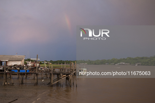 In Afua, Para, Brazil, on October 1, 2024, it is late afternoon at the mouth of the Amazon River. 