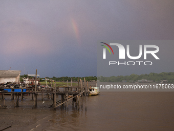 In Afua, Para, Brazil, on October 1, 2024, it is late afternoon at the mouth of the Amazon River. (