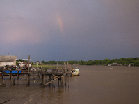 In Afua, Para, Brazil, on October 1, 2024, it is late afternoon at the mouth of the Amazon River. (