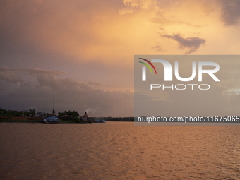 In Afua, Para, Brazil, on October 1, 2024, it is late afternoon at the mouth of the Amazon River. (