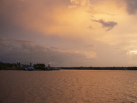 In Afua, Para, Brazil, on October 1, 2024, it is late afternoon at the mouth of the Amazon River. (