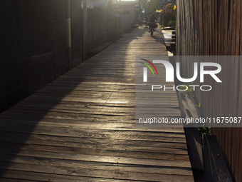 People ride bicycles in the streets of the city known as the city of bicycles, located at the mouth of the Amazon River, in Afua, Para, Braz...