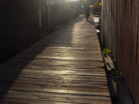 People ride bicycles in the streets of the city known as the city of bicycles, located at the mouth of the Amazon River, in Afua, Para, Braz...