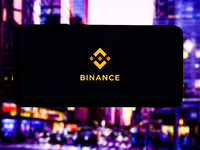 Binance logo is screened on a mobile phone for illustration photo. Krakow, Poland on October 17th, 2024. (