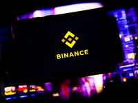 Binance logo is screened on a mobile phone for illustration photo. Krakow, Poland on October 17th, 2024. (