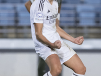 Signe Bruun of Real Madrid women celebrates a goal during the UEFA Women's Champions League match between Real Madrid and Celtic club women...