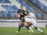 Signe Bruun of Real Madrid Women scores a goal during the UEFA Women's Champions League match between Real Madrid and Celtic Club Women at A...