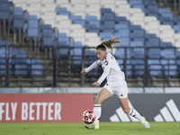 Eva Navarro of Real Madrid women plays during the UEFA Women's Champions League match between Real Madrid and Celtic club women at Alfredo D...