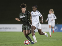 Linda Caicedo of Real Madrid Women and Celya Barclais of Celtic Football Club Women fight for the ball during the UEFA Women's Champions Lea...