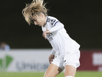 Olga Carmona of Real Madrid women plays during the UEFA Women's Champions League match between Real Madrid and Celtic club women at Alfredo...