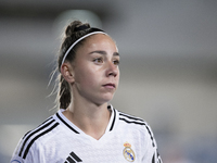 Athenea del Castillo of Real Madrid women plays during the UEFA Women's Champions League match between Real Madrid and Celtic club women at...