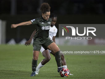 Celya Barclais of Celtic Football Club Women and Linda Caicedo of Real Madrid Women fight for the ball during the UEFA Women's Champions Lea...