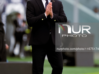 Fabio Pecchia head coach of Parma Calcio 1903 yells during the Serie A Enilive match between Bologna FC and Parma Calcio 1903 at Stadio Rena...