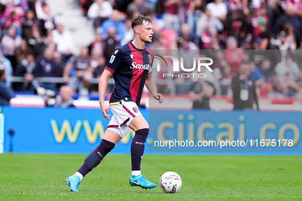 Sam Beukema of Bologna FC during the Serie A Enilive match between Bologna FC and Parma Calcio 1903 at Stadio Renato Dall'Ara on October 06,...