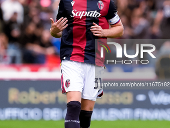 Sam Beukema of Bologna FC during the Serie A Enilive match between Bologna FC and Parma Calcio 1903 at Stadio Renato Dall'Ara on October 06,...