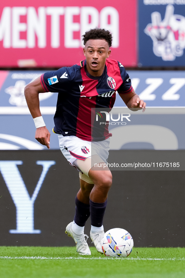 Dan Ndoye of Bologna FC during the Serie A Enilive match between Bologna FC and Parma Calcio 1903 at Stadio Renato Dall'Ara on October 06, 2...