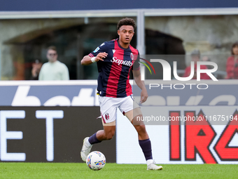 Dan Ndoye of Bologna FC during the Serie A Enilive match between Bologna FC and Parma Calcio 1903 at Stadio Renato Dall'Ara on October 06, 2...