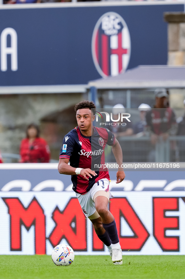 Dan Ndoye of Bologna FC during the Serie A Enilive match between Bologna FC and Parma Calcio 1903 at Stadio Renato Dall'Ara on October 06, 2...