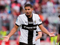 Simon Sohm of Parma Calcio 1903 reacts during the Serie A Enilive match between Bologna FC and Parma Calcio 1903 at Stadio Renato Dall'Ara o...