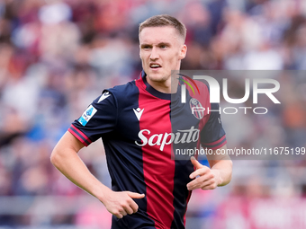 Michel Aebischer of Bologna FC looks on during the Serie A Enilive match between Bologna FC and Parma Calcio 1903 at Stadio Renato Dall'Ara...