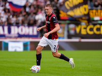 Emil Holm of Bologna FC during the Serie A Enilive match between Bologna FC and Parma Calcio 1903 at Stadio Renato Dall'Ara on October 06, 2...