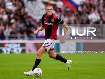 Emil Holm of Bologna FC during the Serie A Enilive match between Bologna FC and Parma Calcio 1903 at Stadio Renato Dall'Ara on October 06, 2...