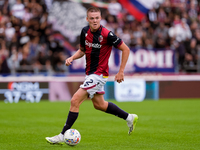 Emil Holm of Bologna FC during the Serie A Enilive match between Bologna FC and Parma Calcio 1903 at Stadio Renato Dall'Ara on October 06, 2...