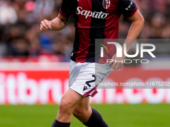 Emil Holm of Bologna FC during the Serie A Enilive match between Bologna FC and Parma Calcio 1903 at Stadio Renato Dall'Ara on October 06, 2...