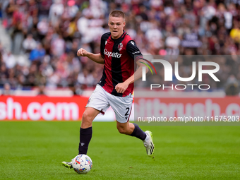 Emil Holm of Bologna FC during the Serie A Enilive match between Bologna FC and Parma Calcio 1903 at Stadio Renato Dall'Ara on October 06, 2...