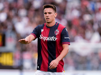 Nikola Moro of Bologna FC gestures during the Serie A Enilive match between Bologna FC and Parma Calcio 1903 at Stadio Renato Dall'Ara on Oc...