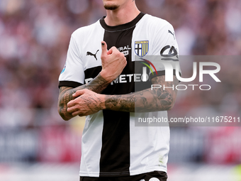 Dennis Man of Parma Calcio 1903 looks on during the Serie A Enilive match between Bologna FC and Parma Calcio 1903 at Stadio Renato Dall'Ara...