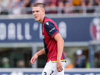 Emil Holm of Bologna FC during the Serie A Enilive match between Bologna FC and Parma Calcio 1903 at Stadio Renato Dall'Ara on October 06, 2...