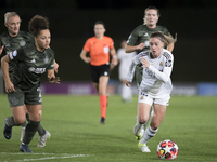 Eva Navarro of Real Madrid women plays during the UEFA Women's Champions League match between Real Madrid and Celtic club women at Alfredo D...