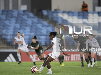 Linda Caicedo of Real Madrid women scores a goal during the UEFA Women's Champions League match between Real Madrid and Celtic club women at...