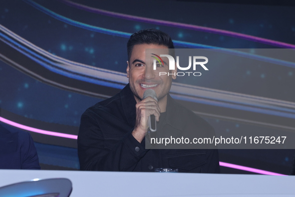 Carlos Rivera speaks during a press conference to promote the launch of ?Quien es La Mascara? season 6 at Televisa San Angel in Mexico City,...