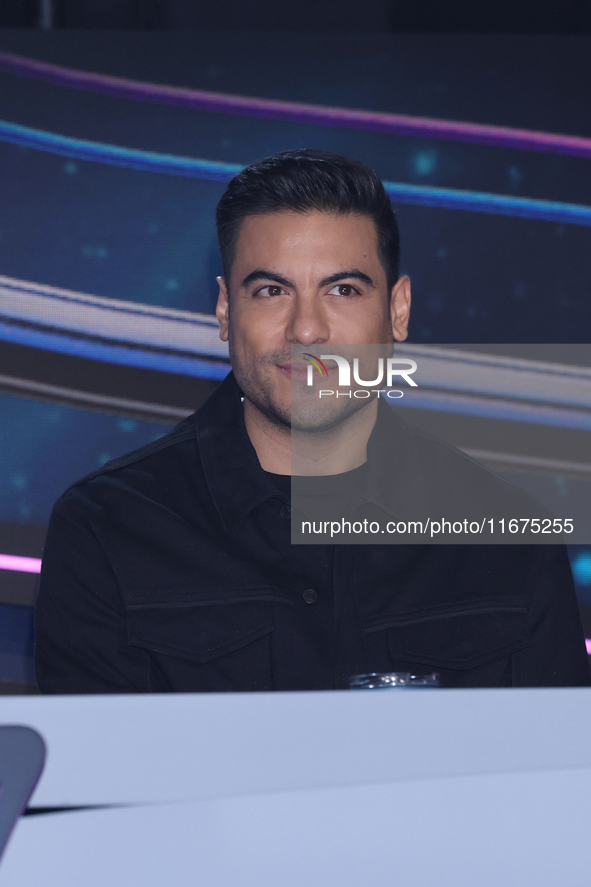 Carlos Rivera speaks during a press conference to promote the launch of ?Quien es La Mascara? season 6 at Televisa San Angel in Mexico City,...