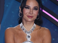 Martha Higareda speaks during a press conference to promote the launch of ?Quien es La Mascara? season 6 at Televisa San Angel in Mexico Cit...