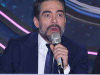 Omar Chaparro speaks during a press conference to promote the launch of ?Quien es La Mascara? season 6 at Televisa San Angel in Mexico City,...