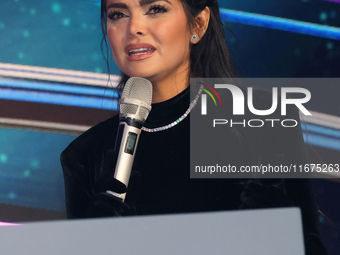 Marisol Gonzalez speaks during a press conference to promote the launch of ?Quien es La Mascara? season 6 at Televisa San Angel in Mexico Ci...