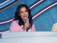 Kiara Liz speaks during a press conference to promote the launch of ?Quien es La Mascara? season 6 at Televisa San Angel in Mexico City, Mex...