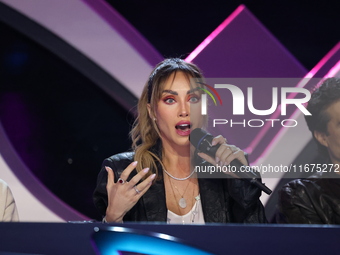 Anahi Puente speaks during a press conference to promote the launch of ?Quien es La Mascara? season 6 at Televisa San Angel in Mexico City,...