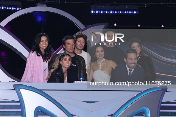 (L-R) Kiara Liz, Anahi Puente, Miguel Angel Fox, Juanpa Zurita, Martha Higareda, Carlos Rivera, Omar Chaparro, and Marisol Gonzalez pose for...