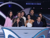 (L-R) Kiara Liz, Anahi Puente, Miguel Angel Fox, Juanpa Zurita, Martha Higareda, Carlos Rivera, Omar Chaparro, and Marisol Gonzalez pose for...