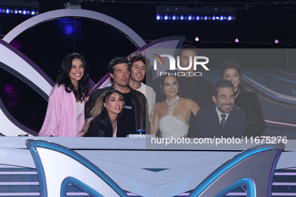 (L-R) Kiara Liz, Anahi Puente, Miguel Angel Fox, Juanpa Zurita, Martha Higareda, Carlos Rivera, Omar Chaparro, and Marisol Gonzalez pose for...