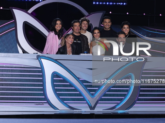 (L-R) Kiara Liz, Anahi Puente, Miguel Angel Fox, Juanpa Zurita, Martha Higareda, Carlos Rivera, Omar Chaparro, and Marisol Gonzalez pose for...