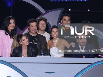 (L-R) Kiara Liz, Anahi Puente, Miguel Angel Fox, Juanpa Zurita, Martha Higareda, Carlos Rivera, Omar Chaparro, and Marisol Gonzalez pose for...